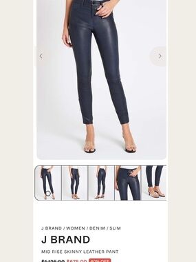 J Brand Lamb Leather Skinny Pants Luxury Soft Black Party Cocktail Size 28